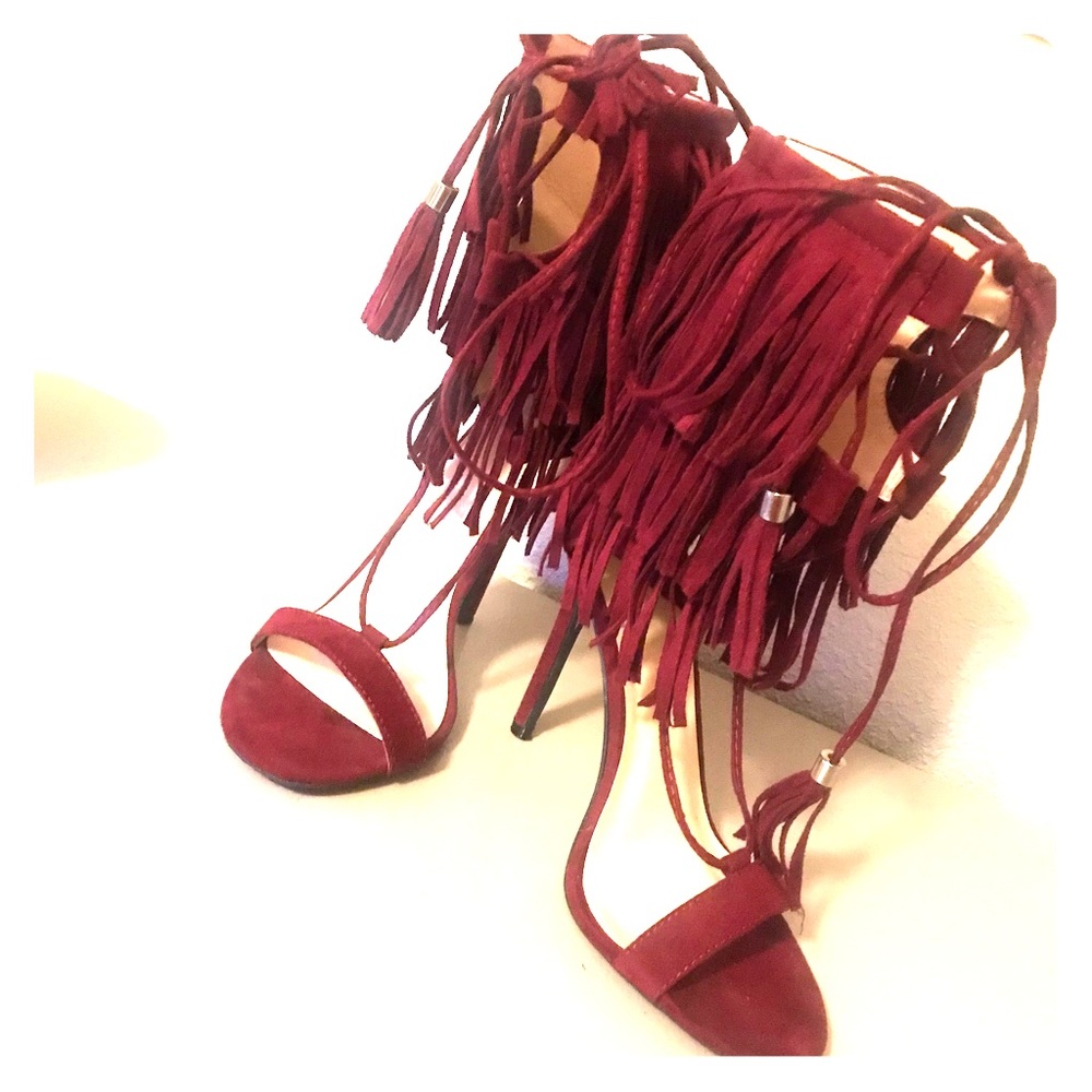 Lace Fringe Heels